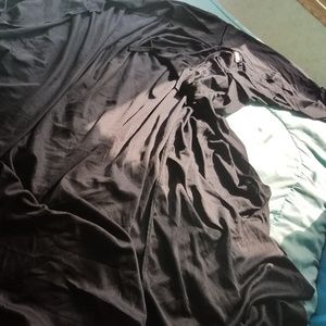 Long, hooded black costume cape